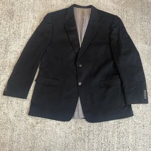 Cashmere Blazer Sport Coat Hart Schaffner Marx Gold Trumpeter Mens 48L Black USA